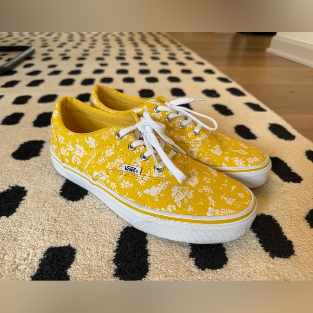 Vans Yellow Floral Women's Sneakers